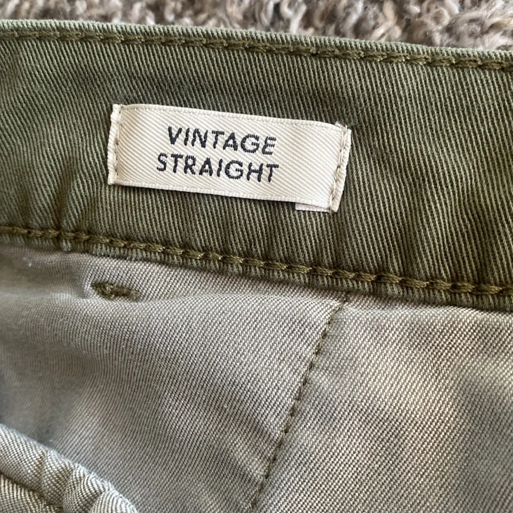 J Crew Vintage Straight Frayed Hem Olive Green Shorts, Women’s 30